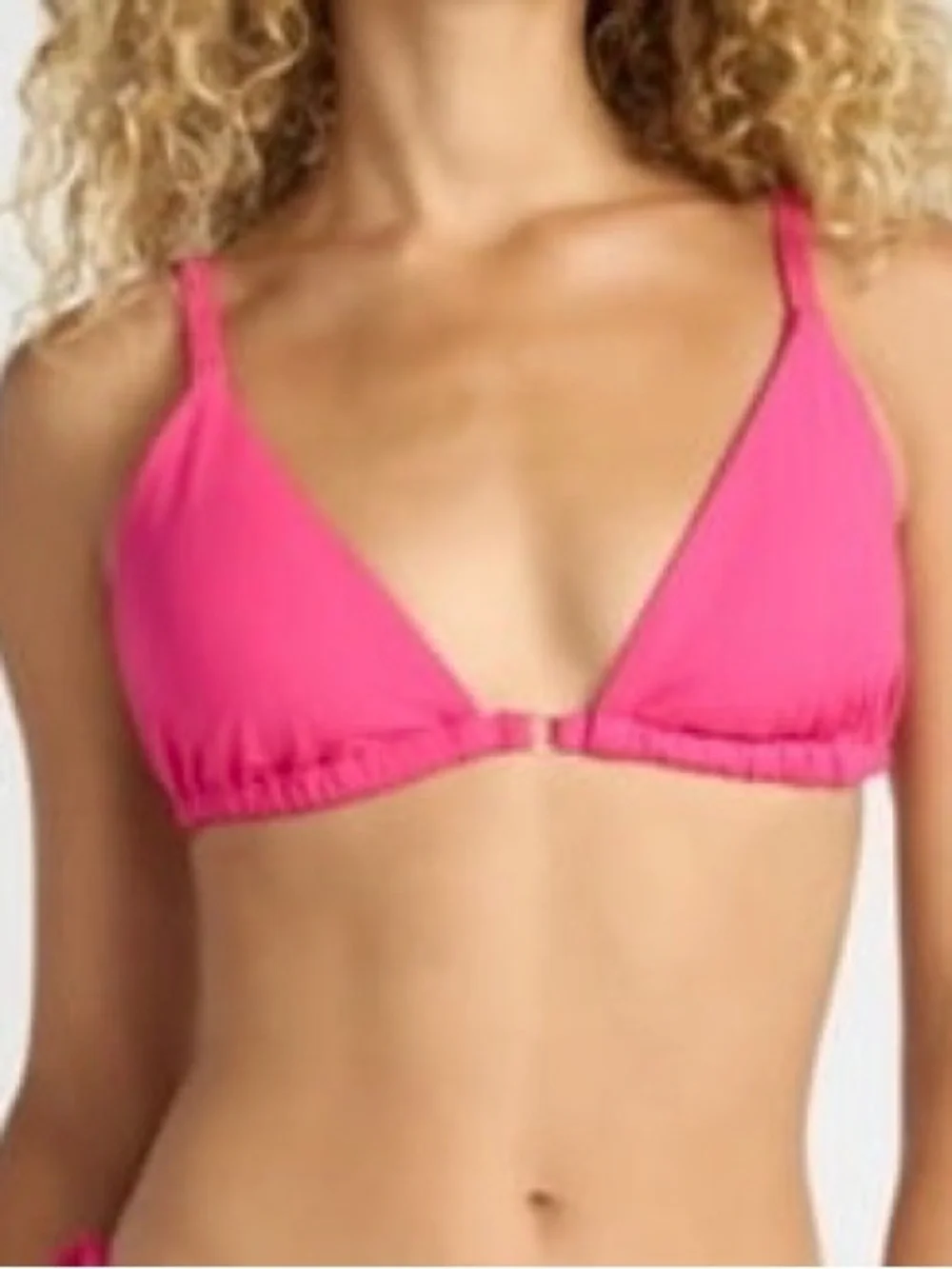 Time and Tru Women’s Ottoman Rib Triangle Bikini Top Size M (8-10) Fuchsia New